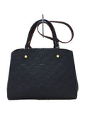 Louis Vuitton Montaigne MM Monogram Emplant Navy Cowhide Handbag