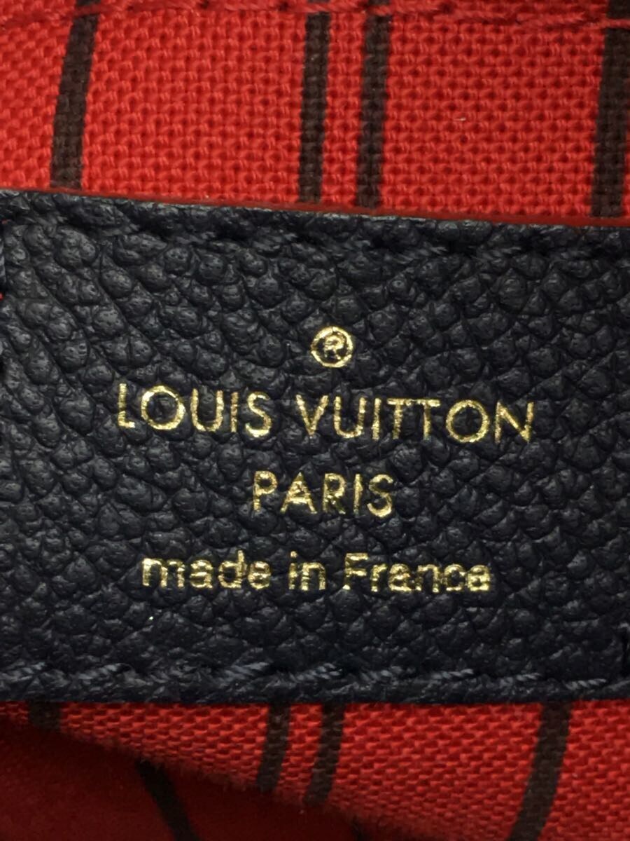 Louis Vuitton Montaigne MM Monogram Emplant Navy Cowhide Handbag
