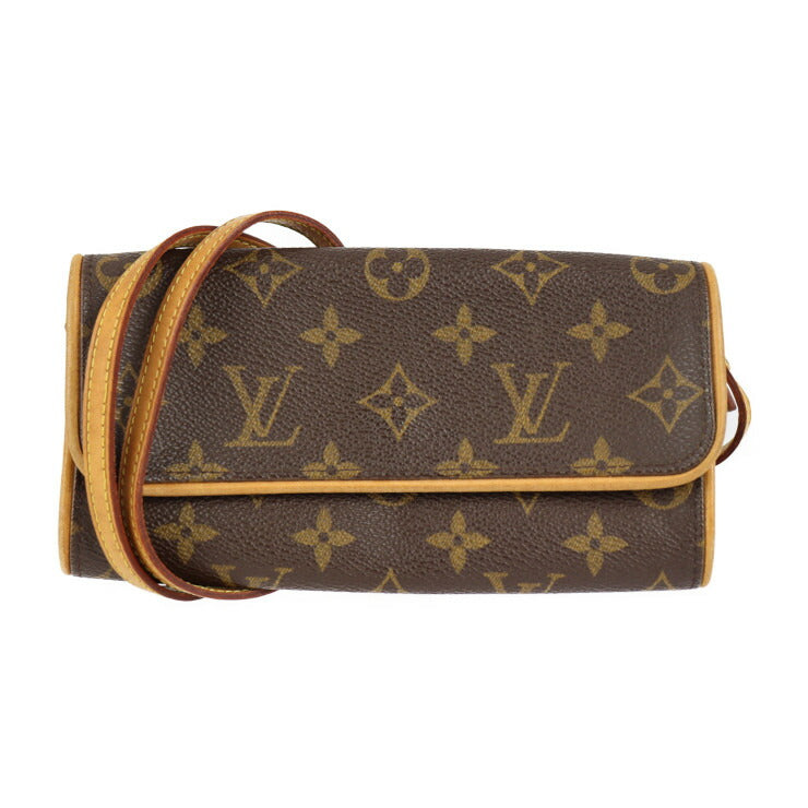 Louis Vuitton Pochette Twin PM Monogram Canvas Leather Shoulder Bag