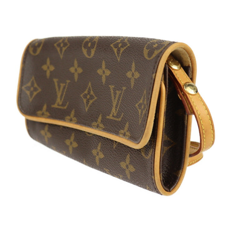 Louis Vuitton Pochette Twin PM Monogram Canvas Leather Shoulder Bag