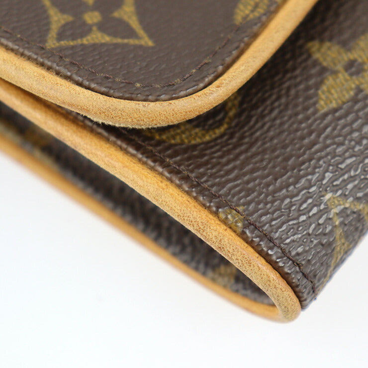 Louis Vuitton Pochette Twin PM Monogram Canvas Leather Shoulder Bag