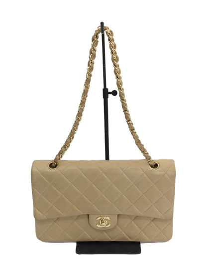 Chanel Leather Lambskin Matelasse Double Flap Shoulder Bag