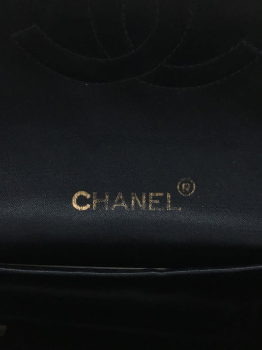Chanel Plain Silk Chain Shoulder Bag Black