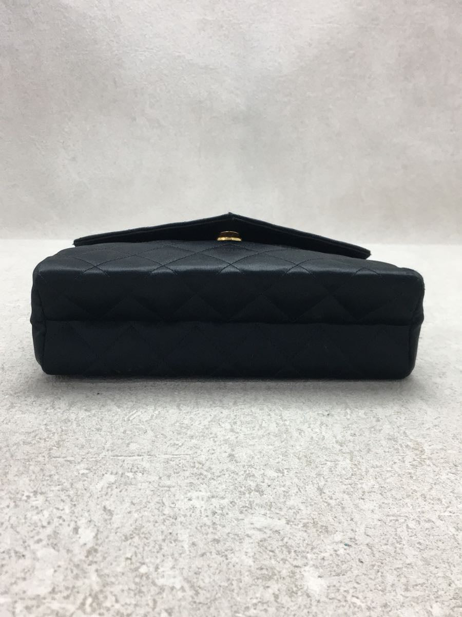 Chanel Plain Silk Chain Shoulder Bag Black