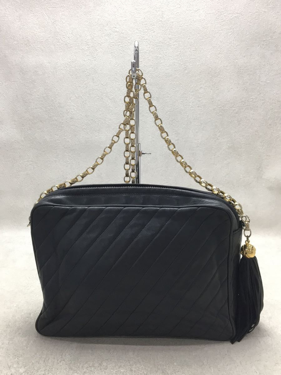 Chanel Leather Coco Mark Tassel Chain Shoulder Bag