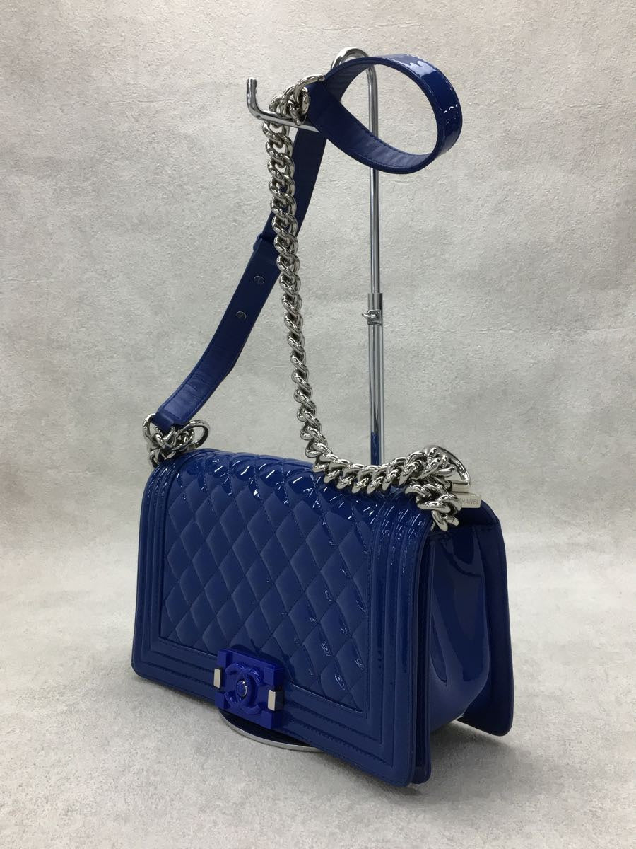 Chanel Calfskin Enamel Chain Shoulder Bag