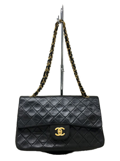 Chanel Matelasse Lambskin Sheepskin Chain Shoulder Bag Black