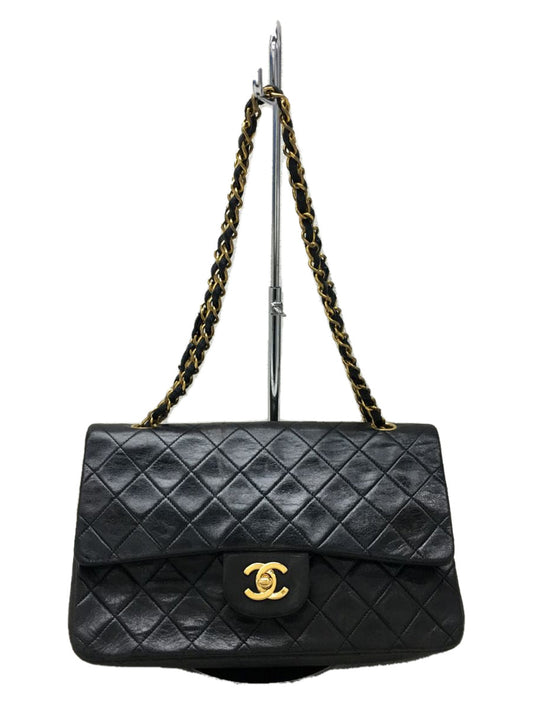 Chanel Matelasse Lambskin Sheepskin Chain Shoulder Bag Black