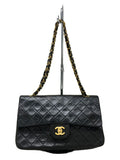 Chanel Matelasse Lambskin Sheepskin Chain Shoulder Bag Black