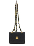 Chanel Mini Matelasse Jersey Leather Chain Shoulder Bag