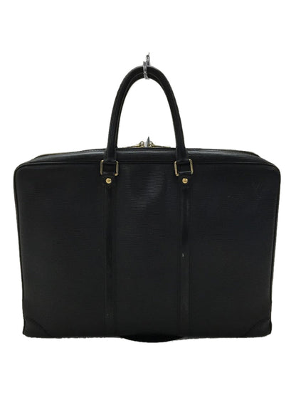 Louis Vuitton Porte Document Voyage Black Leather Handbag