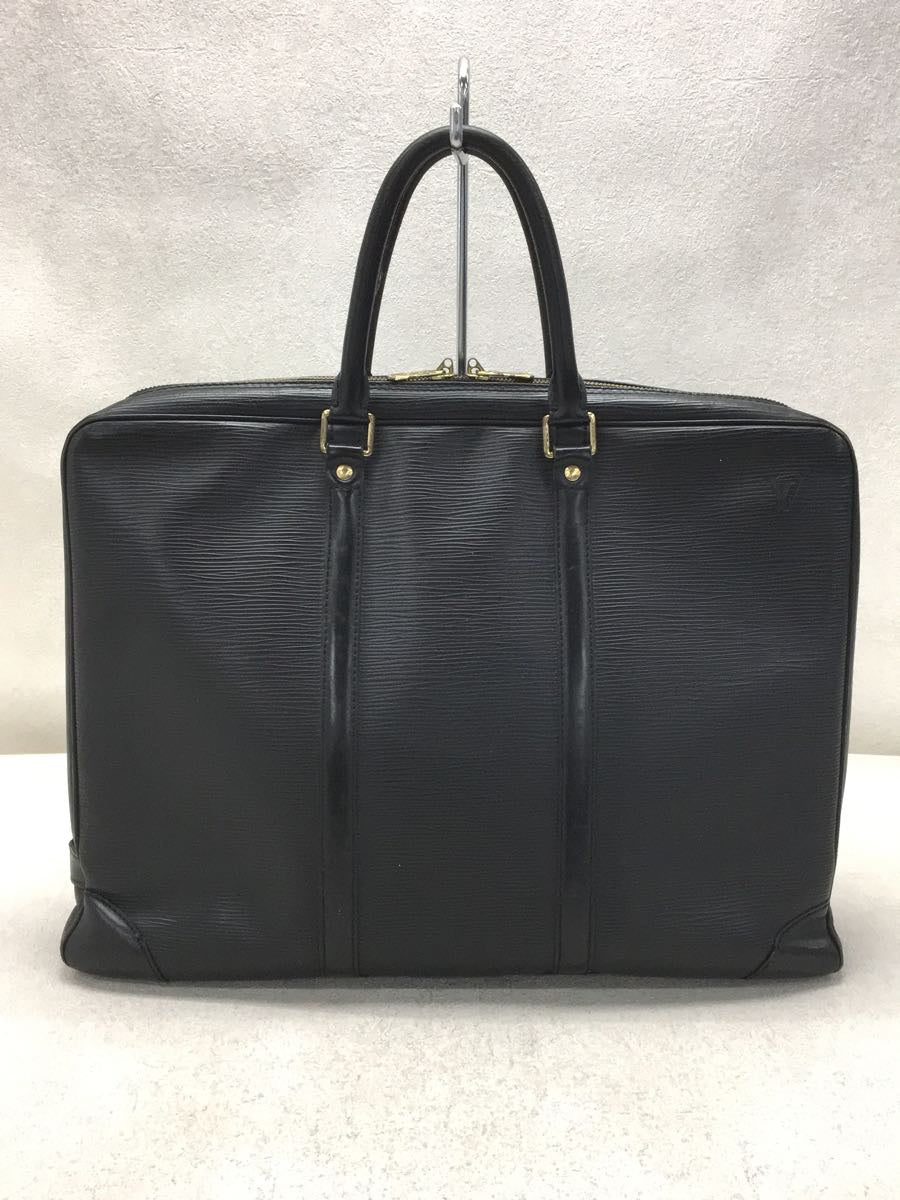 Louis Vuitton Porte Document Voyage Black Leather Handbag