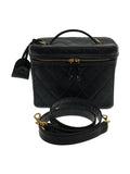 Chanel Matelasse Vanity Shoulder Bag Implant Black