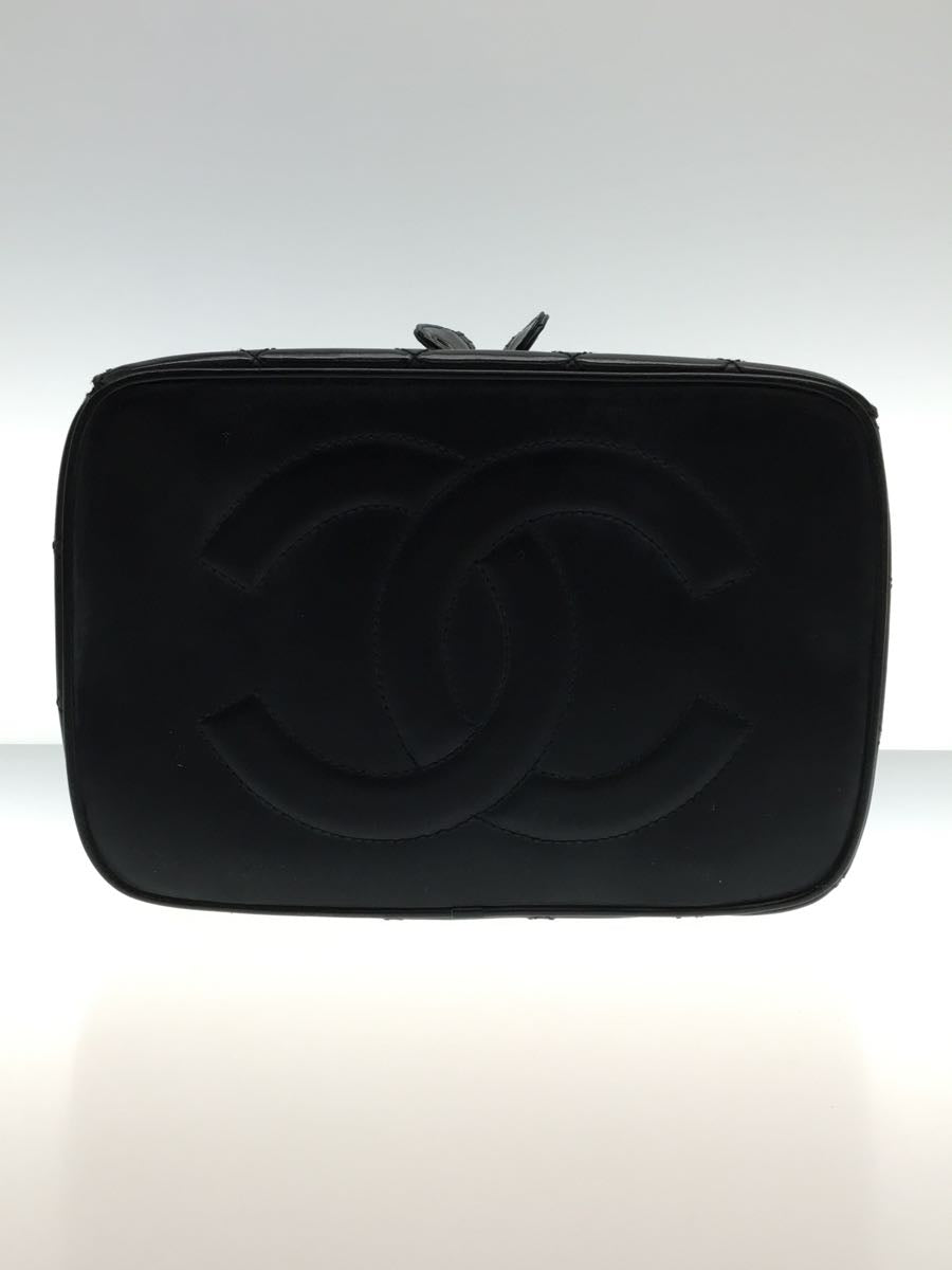 Chanel Matelasse Vanity Shoulder Bag Implant Black