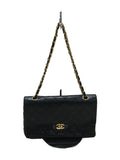 Chanel Leather CocoMark Turnlock Chain Shoulder Bag Black
