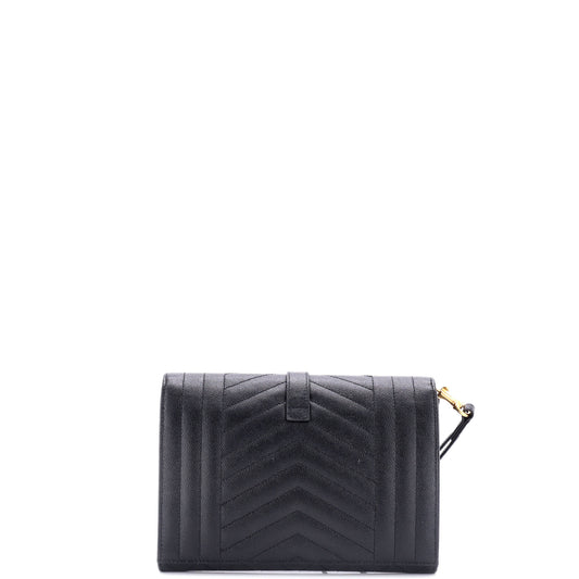 Classic Monogram Envelope Wristlet Clutch Mixed Matelasse Leather