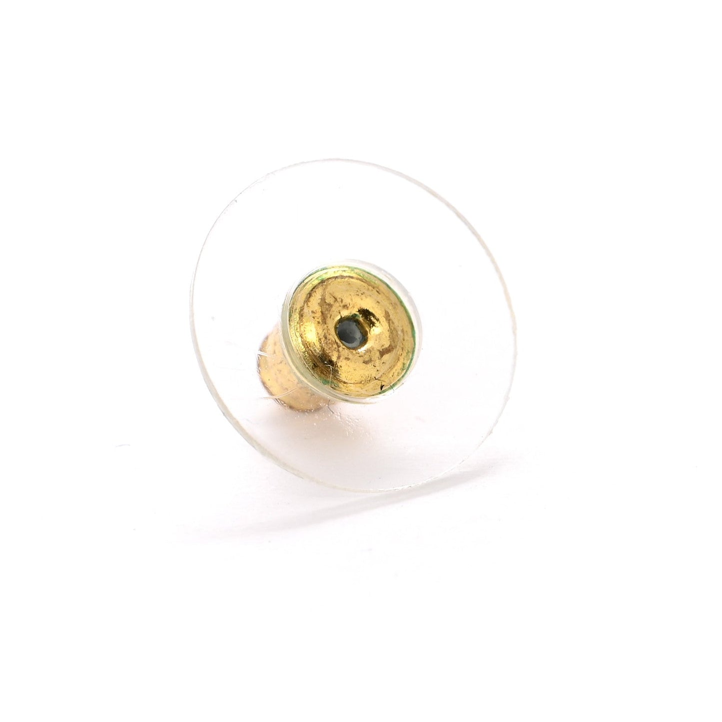 Amelia Metal CC Paris Button Stud Earrings Gold
