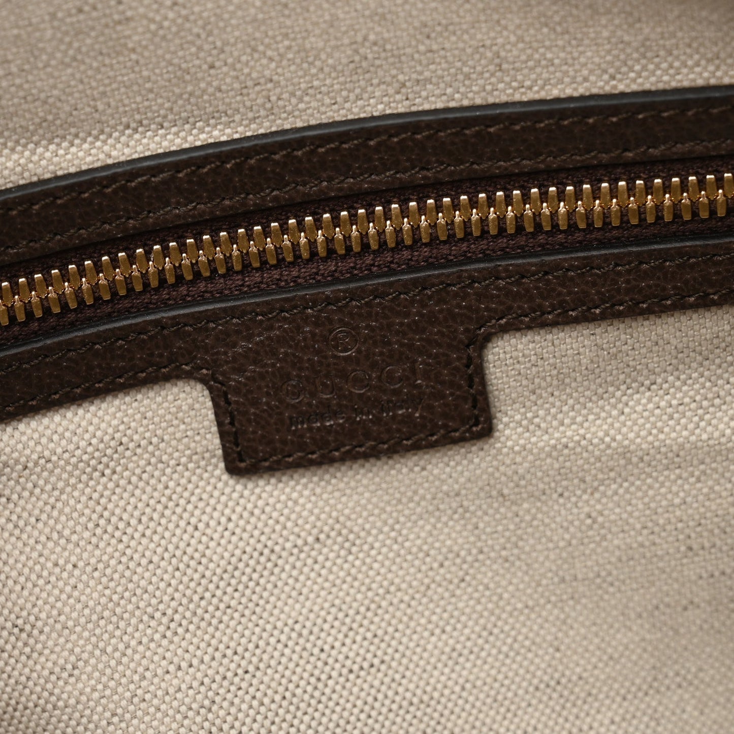 Amelia Monogram Jumbo GG Textured Dollar Calfskin Web Medium Duffle Bag Camel Ebony