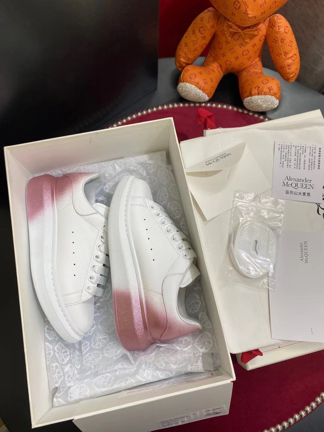 Alex - McQueen OTLM -sized Sneaker White/Red For Men