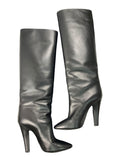 Boots Luxury Designer By Yves Saint Laurent In Black, Size: 10.5