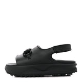 Amelia Soft Rubber Mens Horsebit Platform Slingback Sandals 9 Black