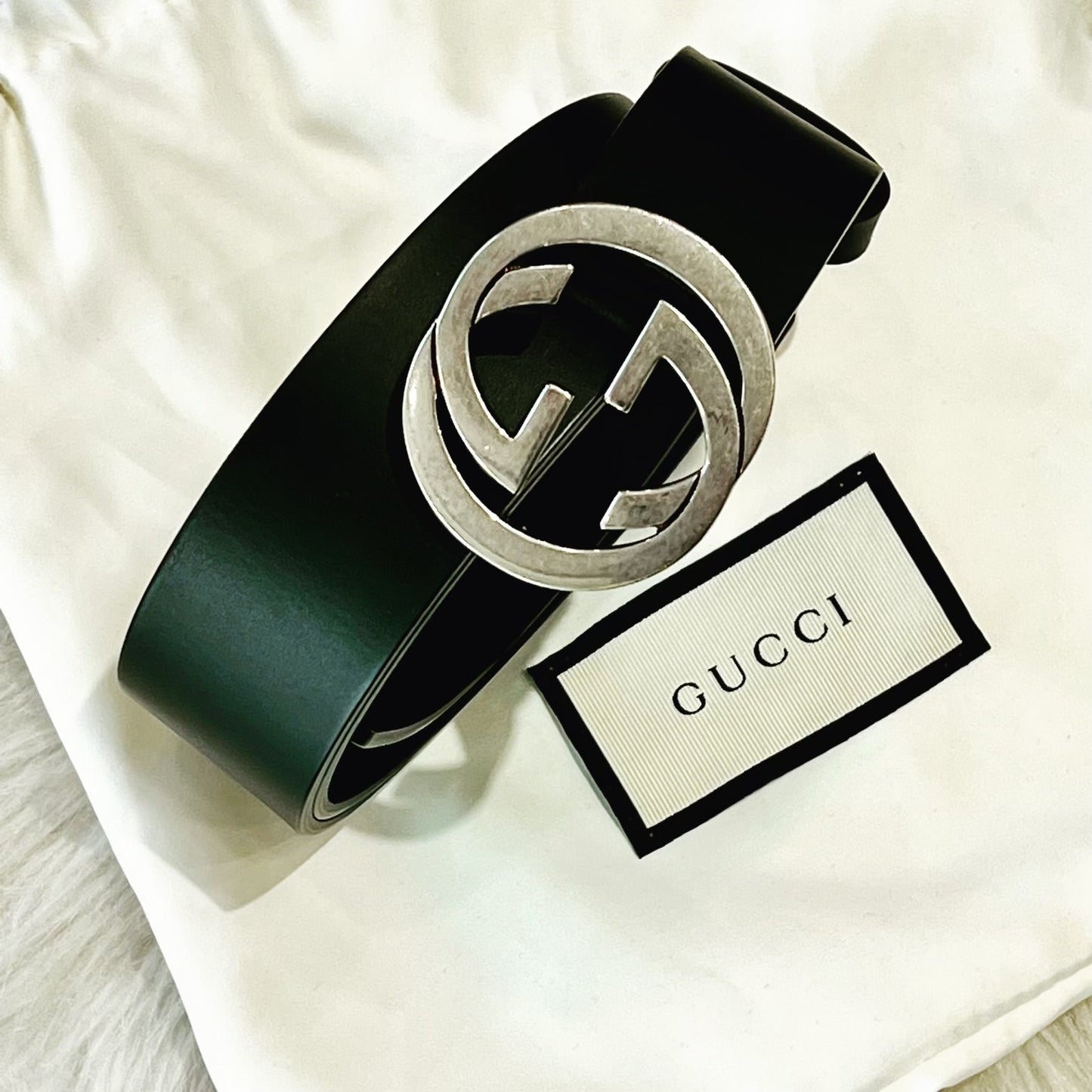 GUCCI GG Interlocking Leather Belt