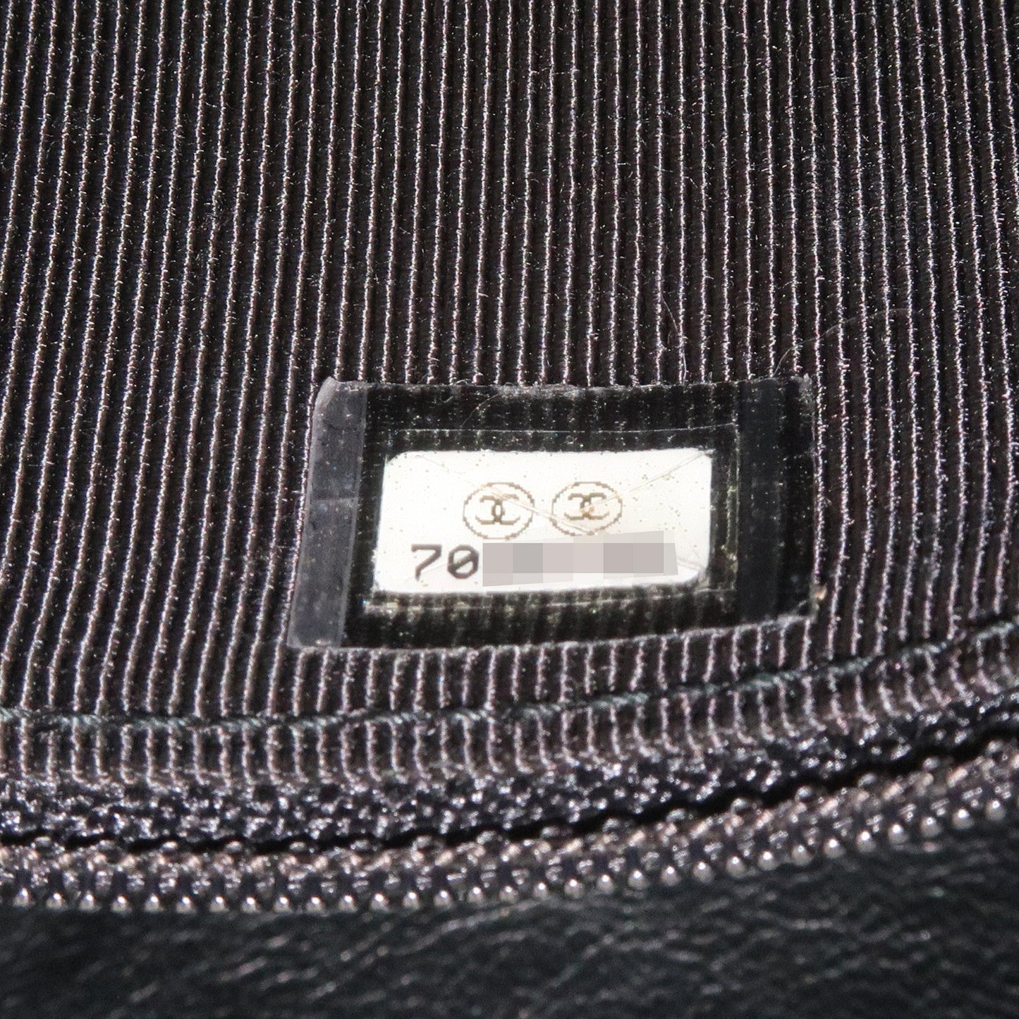 CHANEL Chocolate Bar Lamb Skin Chain Shoulder Bag Black