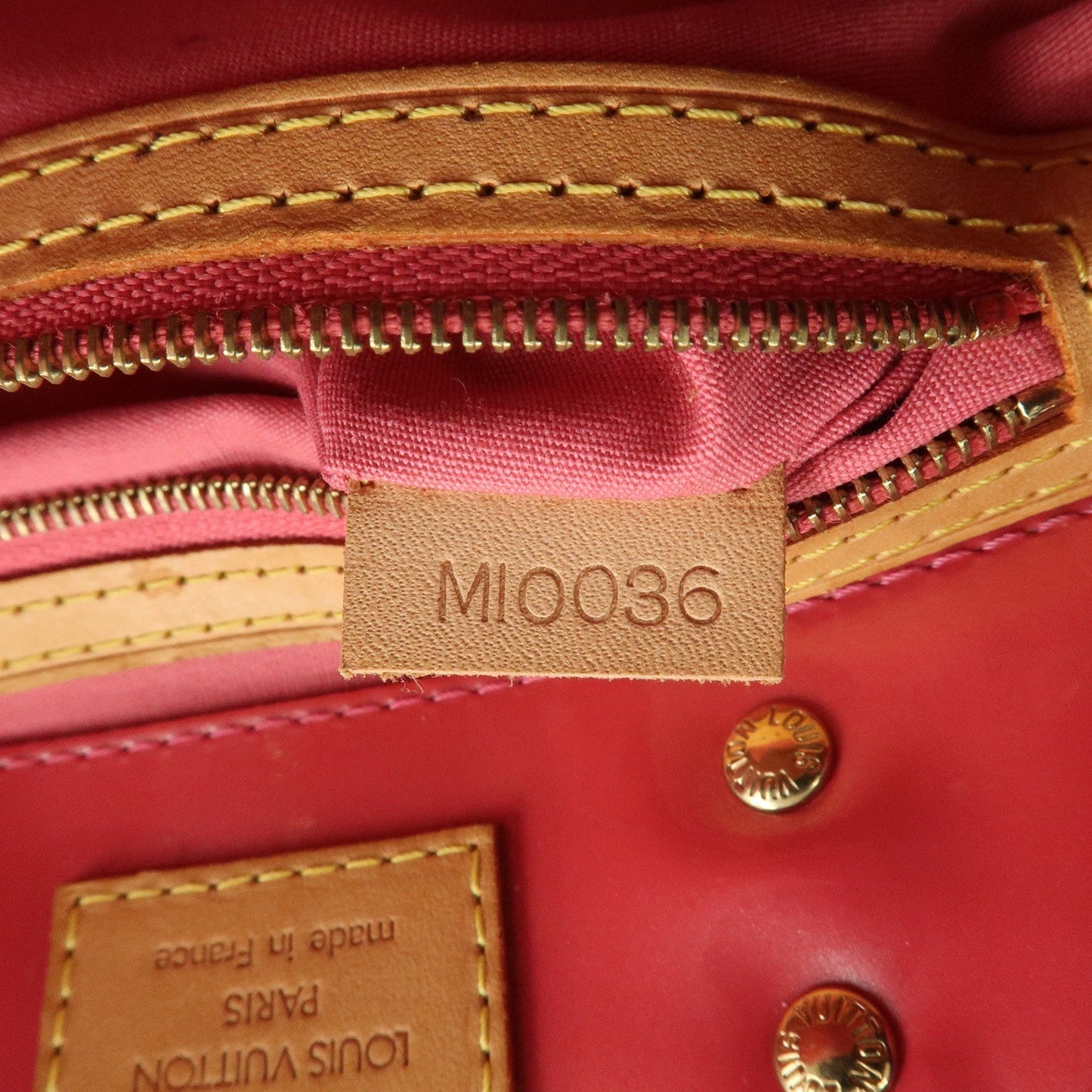 Louis Vuitton Monogram Vernis Lead PM Hand Bag Framboise M9132F