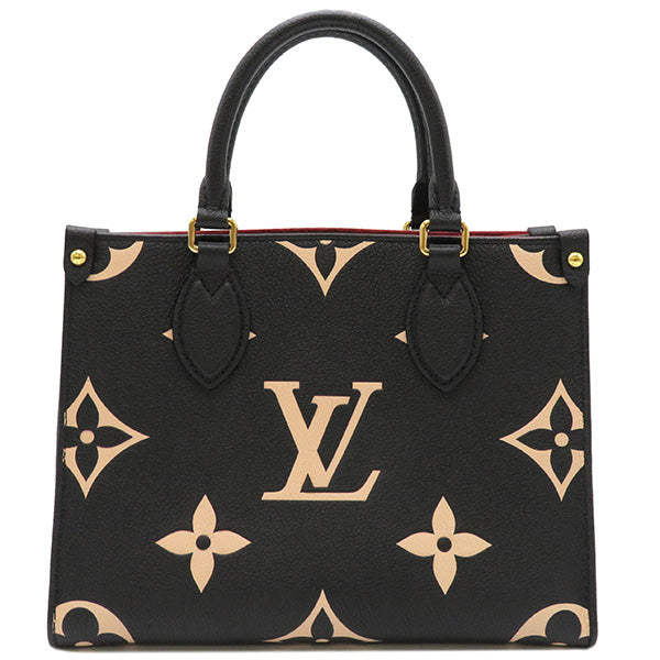 Louis Vuitton OnTheGo Monogram Emplant Noir Leather Bi Color Black
