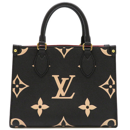 Louis Vuitton OnTheGo Monogram Emplant Noir Leather Bi Color Black