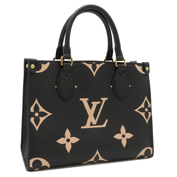 Louis Vuitton OnTheGo Monogram Emplant Noir Leather Bi Color Black