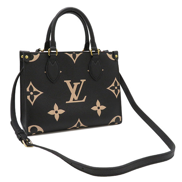 Louis Vuitton OnTheGo Monogram Emplant Noir Leather Bi Color Black