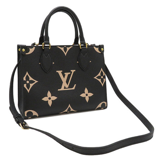 Louis Vuitton OnTheGo Monogram Emplant Noir Leather Bi Color Black