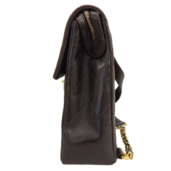 CHANEL Around 1997 Made Square Classic Flap Backpack Black