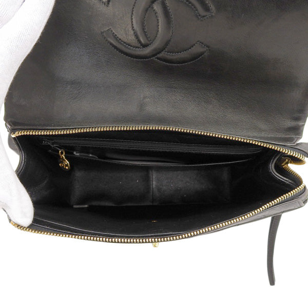 CHANEL Around 1997 Made Square Classic Flap Backpack Black