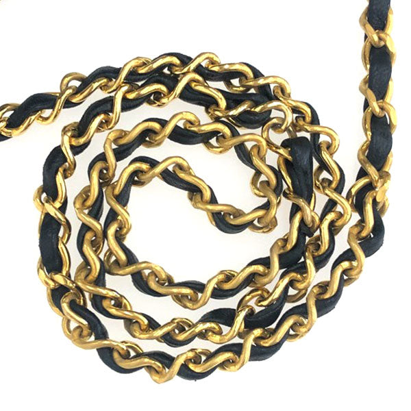 CHANEL Around 1990 Made Classic Flap Chain Bag 25Cm Black