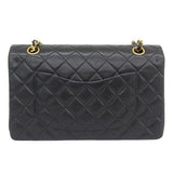 CHANEL Around 1990 Made Classic Flap Chain Bag 25Cm Black