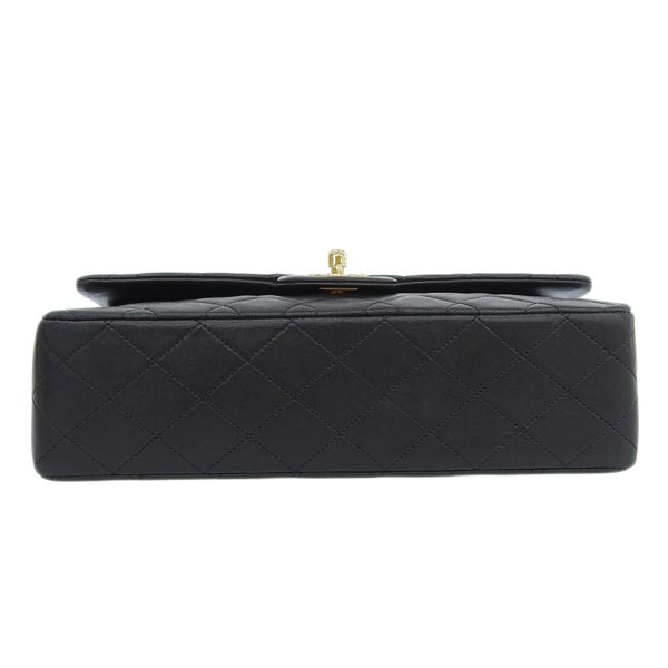 CHANEL Around 1990 Made Classic Flap Chain Bag 25Cm Black