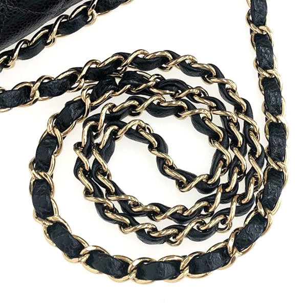 CHANEL Around 2003 Made Caviar Skin Classic Flap Chain Bag 23Cm Black