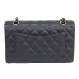 CHANEL Around 2003 Made Caviar Skin Classic Flap Chain Bag 23Cm Black