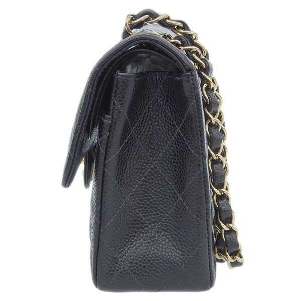 CHANEL Around 2003 Made Caviar Skin Classic Flap Chain Bag 23Cm Black