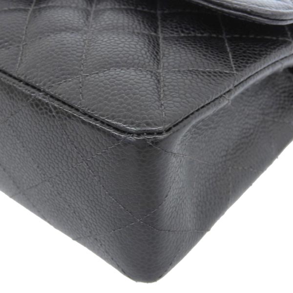 CHANEL Around 2003 Made Caviar Skin Classic Flap Chain Bag 23Cm Black