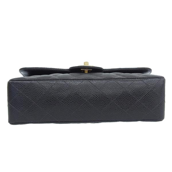 CHANEL Around 2003 Made Caviar Skin Classic Flap Chain Bag 23Cm Black