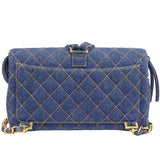 CHANEL Around 1997 Made Denim Classic Flap Backpack Indigo