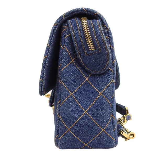 CHANEL Around 1997 Made Denim Classic Flap Backpack Indigo