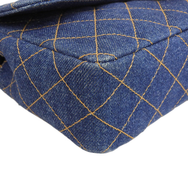 CHANEL Around 1997 Made Denim Classic Flap Backpack Indigo
