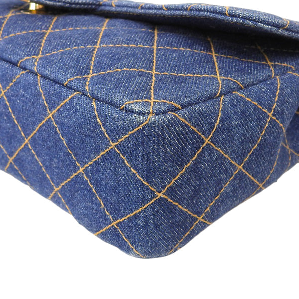 CHANEL Around 1997 Made Denim Classic Flap Backpack Indigo