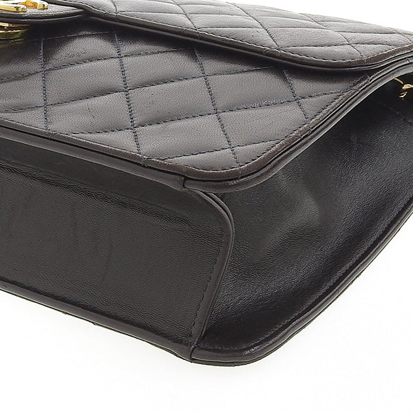 CHANEL Around 1998 Made Cc Mark Plate Chain Bag Black