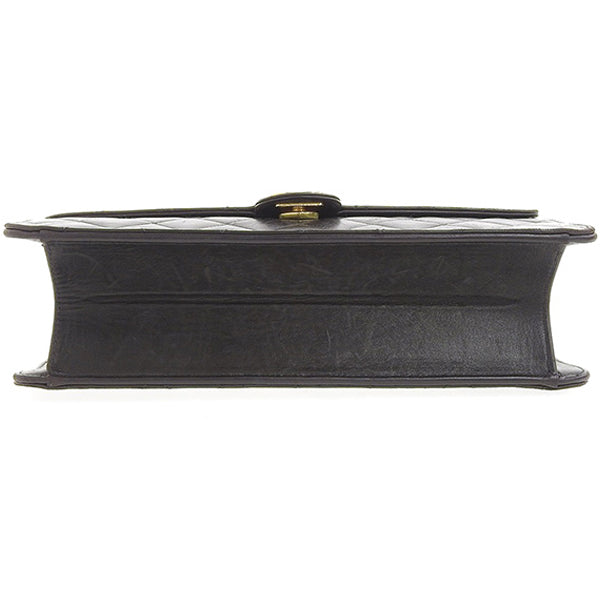 CHANEL Around 1998 Made Cc Mark Plate Chain Bag Black