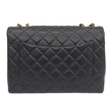 CHANEL Around 1997 Made Classic Flap Chain Bag Jumbo Black